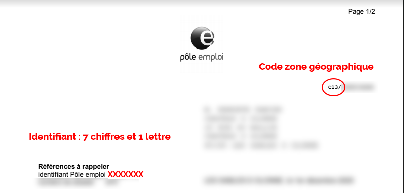 Le code géographique de mon agence Pôle emploi